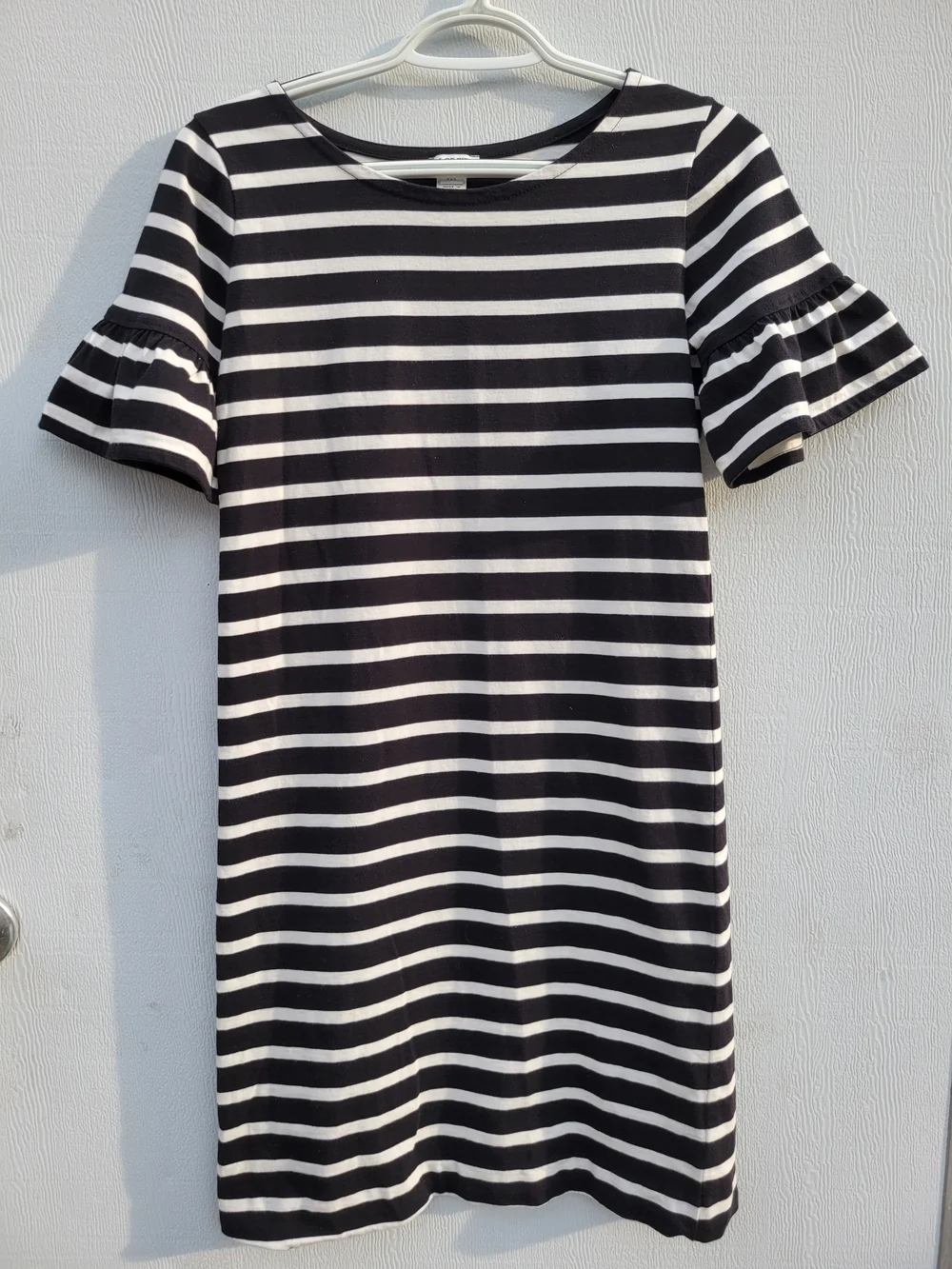 J. Crew Black and White Striped Mini Dress